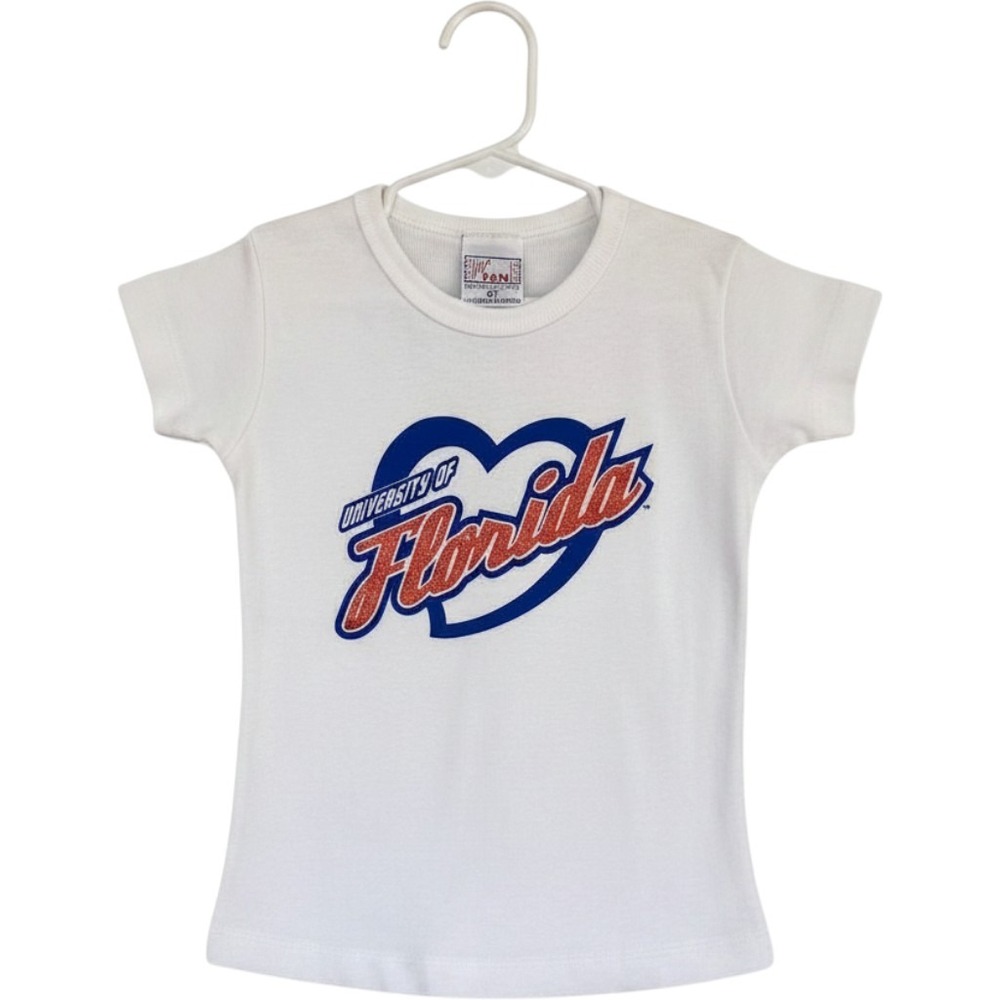 Vintage 90s Lil' Fan T-Shirt 3T  University of Florida Gators Heart Glitter NCAA